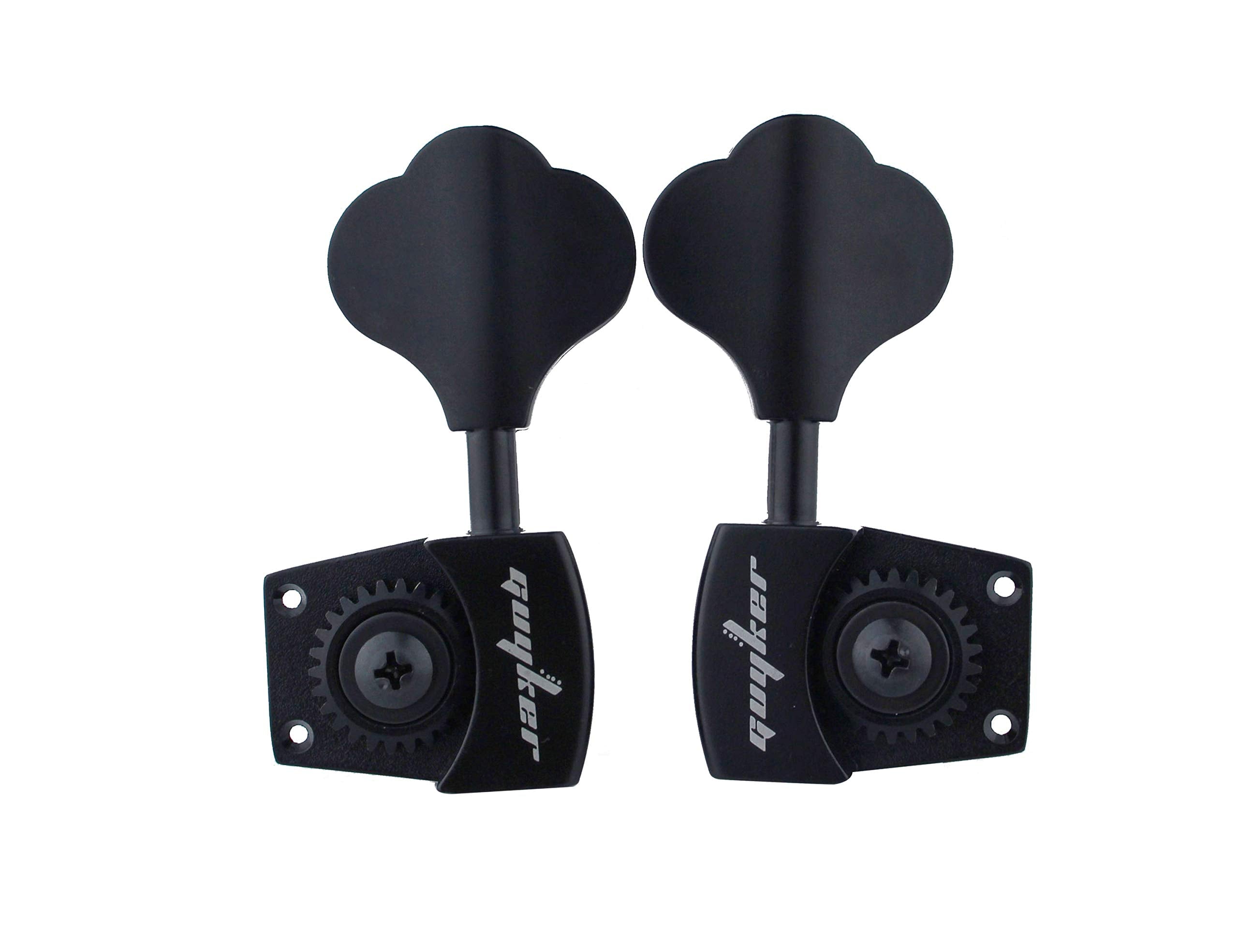 Guyker Bass Tuners (3R + 2L) - 1:26 Ratio Open Gear Tuning Key Pegs Machine Head Replacement for Electric Jazz Guitar Bass or Pr